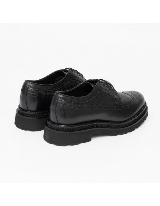 GNV Shoes, Brogue Style, Sturdy Sole Detail, Black - T39603NERO