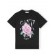 Tricou GANNI, Rose Print, Black - T4002252