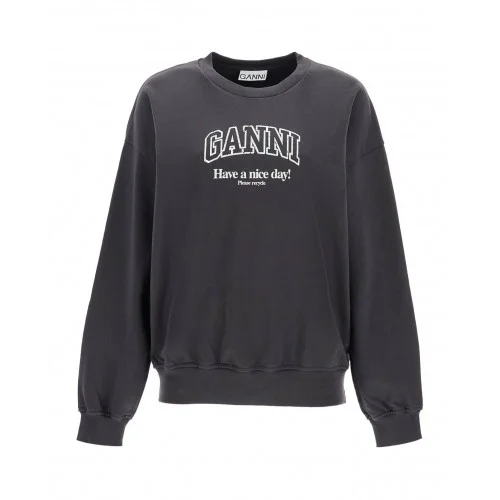 Hanorac GANNI, Text Print, Black