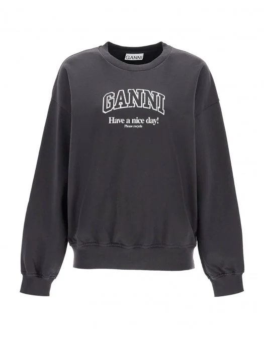 Hanorac GANNI, Text Print, Black - T4014252 Hanorac GANNI, Text Print, Black - T4014252