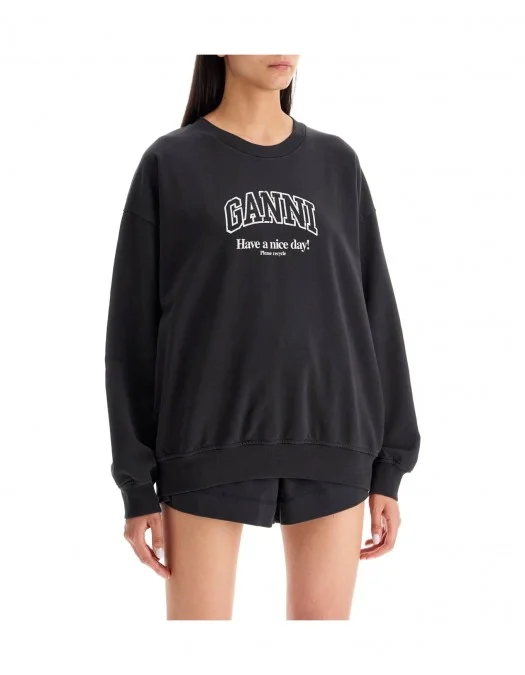 Hanorac GANNI, Text Print, Black - T4014252 Hanorac GANNI, Text Print, Black - T4014252