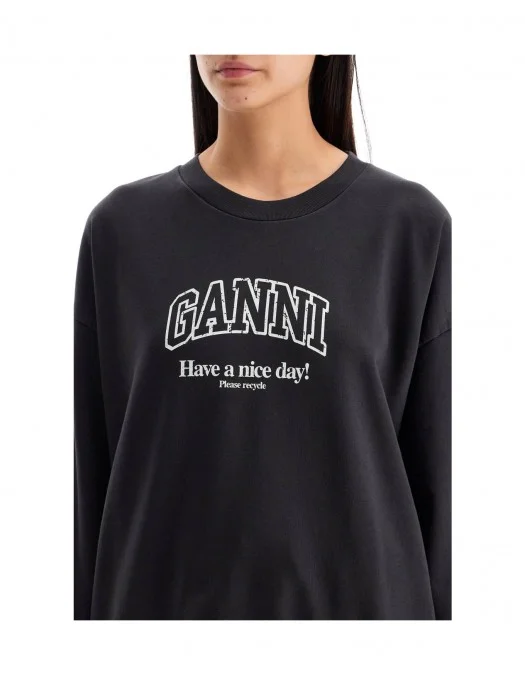 Hanorac GANNI, Text Print, Black - T4014252 Hanorac GANNI, Text Print, Black - T4014252