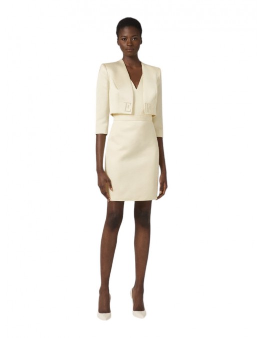 Rochie ELISABETTA FRANCHI, DRESS WITH JACKET, Alb - TB00161E2193