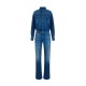 Salopeta ELISABETTA FRANCHI, Denim jumpsuit with jewel padlock - TJ01D66E2139