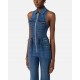 Salopeta ELISABETTA FRANCHI, Denim jumpsuit with crossover laces - TJ43D61E2139