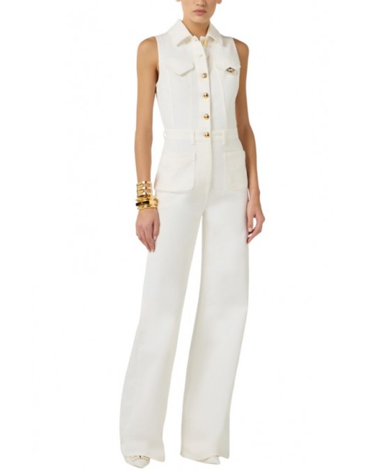 Salopeta ELISABETTA FRANCHI,Denim jumpsuit with logo detail - TJ45N61E2360