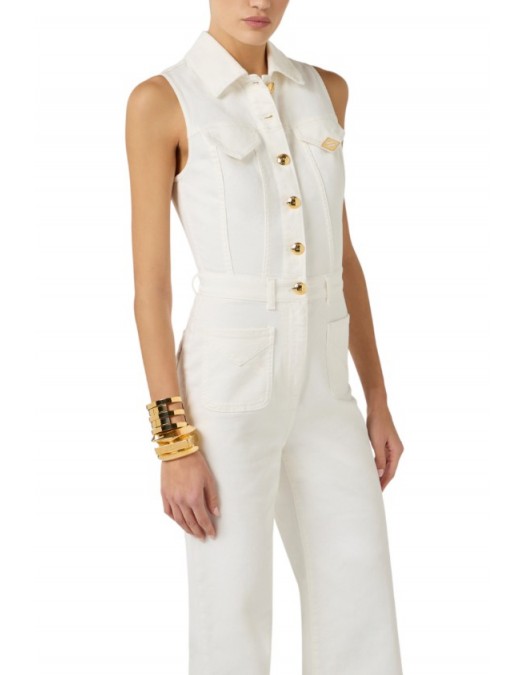 Salopeta ELISABETTA FRANCHI,Denim jumpsuit with logo detail - TJ45N61E2360