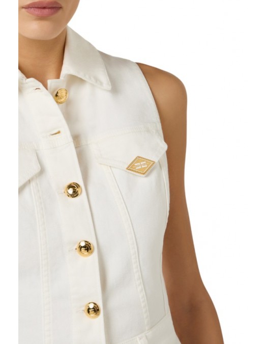 Salopeta ELISABETTA FRANCHI,Denim jumpsuit with logo detail - TJ45N61E2360