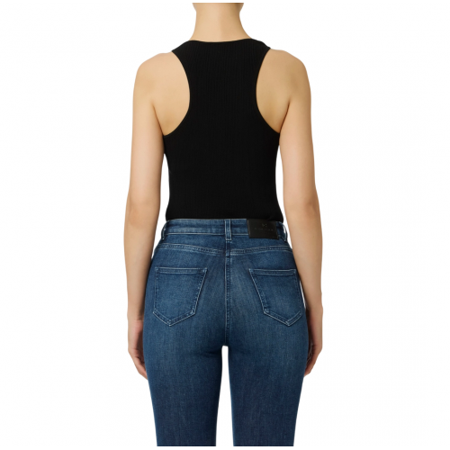 TOP ELISABETTA FRANCHI, Gold Details, Openwork, Black