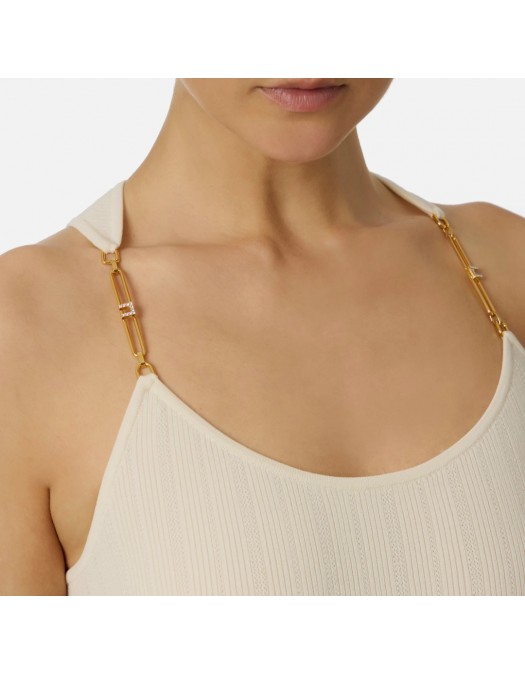 TOP ELISABETTA FRANCHI, Gold Details, Openwork, White - TK52B56E2DZ9 TOP ELISABETTA FRANCHI, Gold Details, Openwork, White - TK52B56E2DZ9