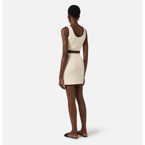 Bustiera ELISABETTA FRANCHI, Top in bouclé chenille fabric with contrasting details