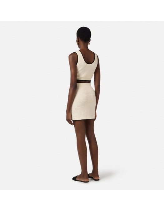 Bustiera ELISABETTA FRANCHI, Top in bouclé chenille fabric with contrasting details - TK64S61E2E84