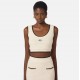 Bustiera ELISABETTA FRANCHI, Top in bouclé chenille fabric with contrasting details - TK64S61E2E84