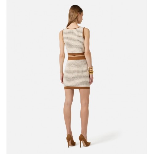 Top ELISABETTA FRANCHI, Chenille top with waffle stitch