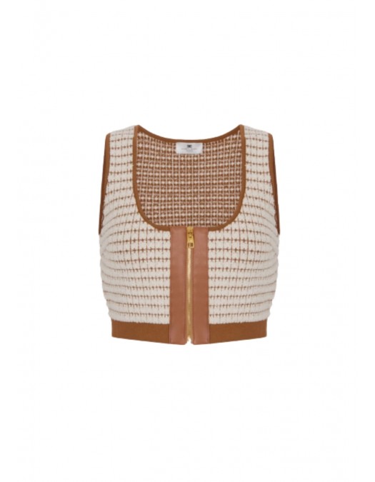 Top ELISABETTA FRANCHI, Chenille top with waffle stitch - TK65T61E2Q99