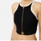 Top ELISABETTA FRANCHI, Knit fabric top with shiny viscose bands, Negru - TK71S61E2685