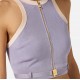 Top ELISABETTA FRANCHI, Knit fabric top with shiny viscose bands, Mov - TK71S61E2FA4