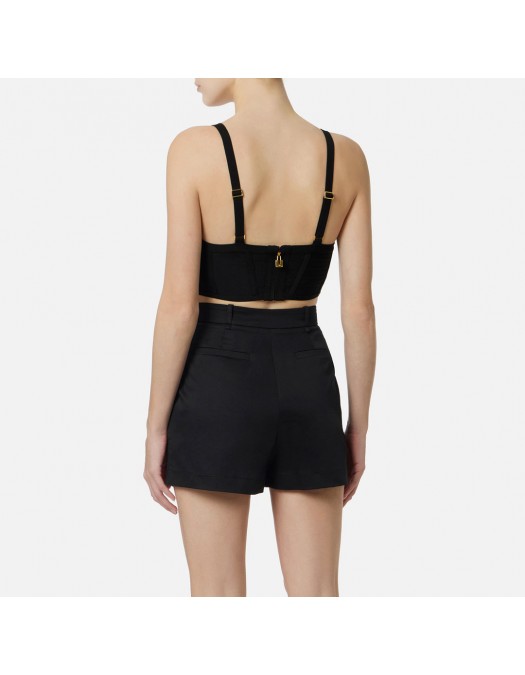 Top ELISABETTA FRANCHI, 3D knit fabric, Negru - TK82D62E2110