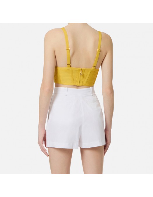 Top ELISABETTA FRANCHI, 3D knit fabric, Galben - TK82D62E2EV4