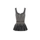 Top ELISABETTA FRANCHI, Two-colour top in knit fabric, Negru - TK85S62E2685
