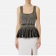 Top ELISABETTA FRANCHI, Two-colour top in knit fabric, Negru - TK85S62E2685