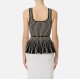 Top ELISABETTA FRANCHI, Two-colour top in knit fabric, Negru - TK85S62E2685
