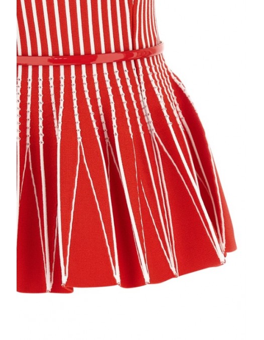 Top ELISABETTA FRANCHI, Two-colour top in knit fabric, Rosu - TK85S62E2I29