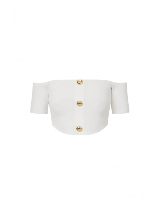 Top ELISABETTA FRANCHI,  knit fabric, Alb - TK86B62E2360