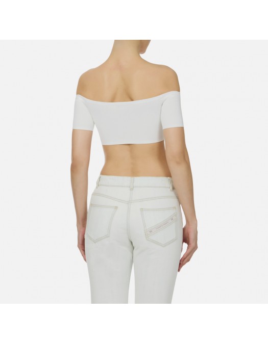 Top ELISABETTA FRANCHI,  knit fabric, Alb - TK86B62E2360
