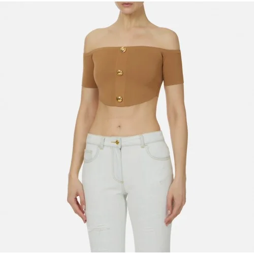 Top ELISABETTA FRANCHI,  knit fabric, Maro