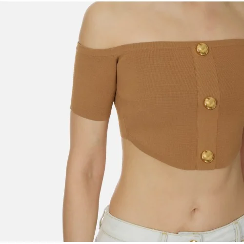 Top ELISABETTA FRANCHI,  knit fabric, Maro