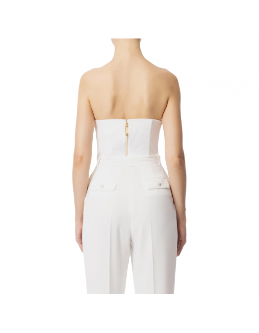 TOP ELISABETTA FRANCHI,Jjewelled Decoration, White - TO01851E2360 TOP ELISABETTA FRANCHI,Jjewelled Decoration, White - TO01851E2360
