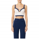 TOP ELISABETTA FRANCHI, Double Layer, Embroidered, White Butter, Navy Blue - TO01952E2DN9 TOP ELISABETTA FRANCHI, Double Layer, Embroidered, White Butter, Navy Blue - TO01952E2DN9