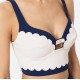 TOP ELISABETTA FRANCHI, Double Layer, Embroidered, White Butter, Navy Blue - TO01952E2DN9 TOP ELISABETTA FRANCHI, Double Layer, Embroidered, White Butter, Navy Blue - TO01952E2DN9