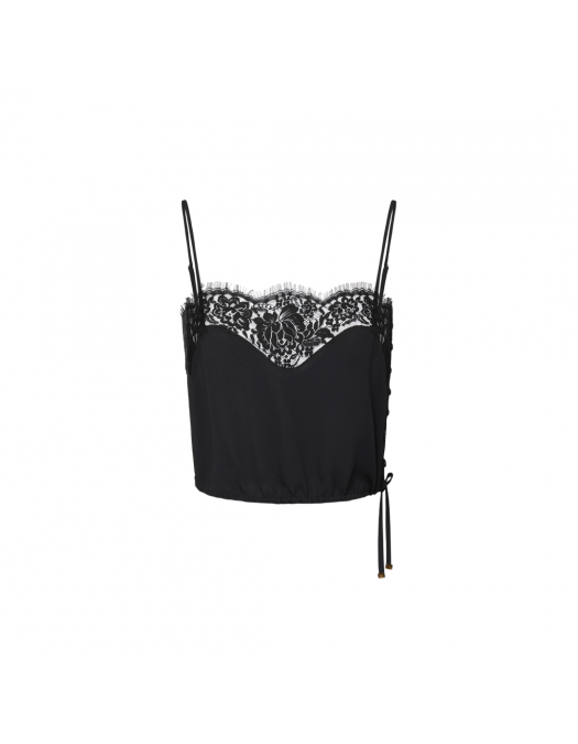 TOP ELISABETTA FRANCHI, Lace Details, Black - TO02753E3110 TOP ELISABETTA FRANCHI, Lace Details, Black - TO02753E3110