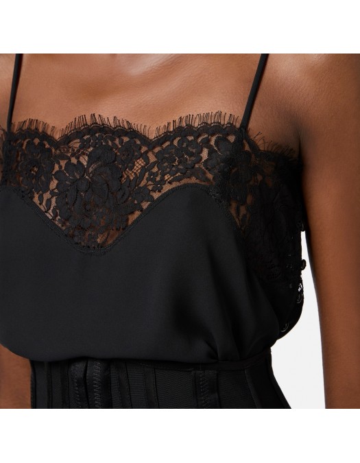 TOP ELISABETTA FRANCHI, Lace Details, Black - TO02753E3110 TOP ELISABETTA FRANCHI, Lace Details, Black - TO02753E3110