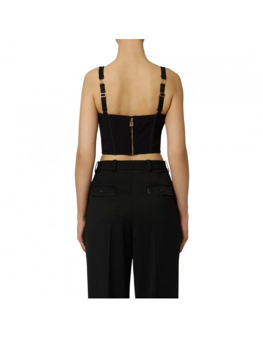 TOP ELISABETTA FRANCHI, Tule Details, Modern, Black - TO03856E2110 TOP ELISABETTA FRANCHI, Tule Details, Modern, Black - TO03856E2110