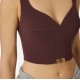 TOP ELISABETTA FRANCHI, Slim, Logo Insert, Burgundy, Red - TO03956E2EA7 TOP ELISABETTA FRANCHI, Slim, Logo Insert, Burgundy, Red - TO03956E2EA7