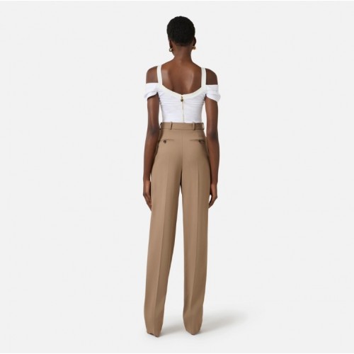 Top ELISABETTA FRANCHI, Stretch cotton top with necklace