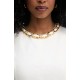 Top ELISABETTA FRANCHI, Linen-blend top with jewel chain, Alb - TO06062E2360