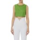 Top ELISABETTA FRANCHI, Linen-blend top with jewel chain, Verde - TO06062E2EV3