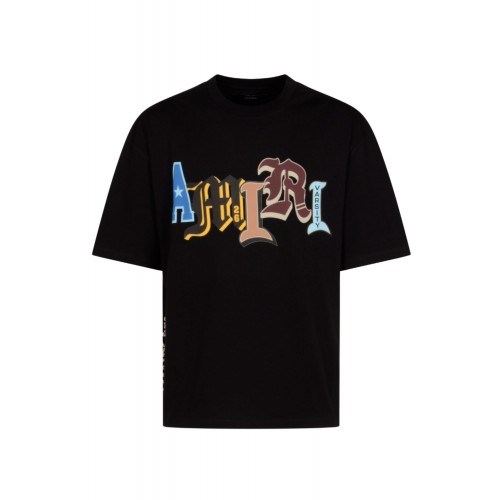 Tricou AMIRI, Blue T-shirt with a logo, Black