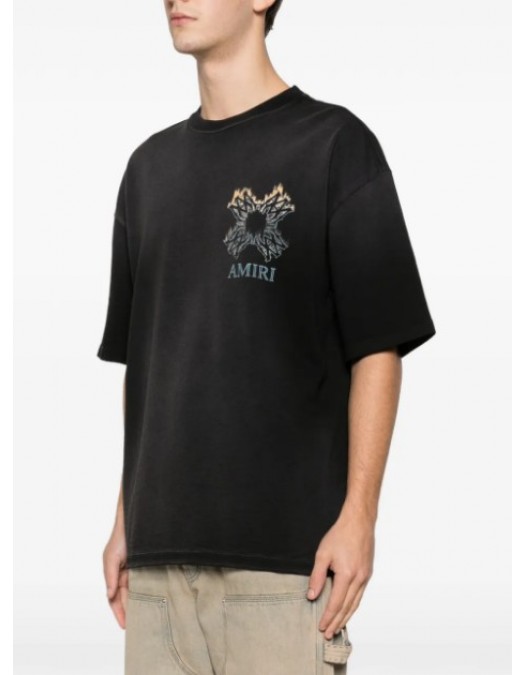 Tricou AMIRI, Ma Quad Flames T-shirt - TOJR1112BLACK