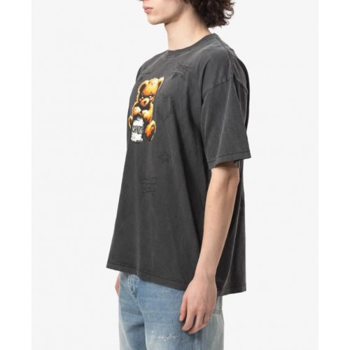 Tricou DOMREBEL, Treats Faded T-shirt in Cotton, Faded Black