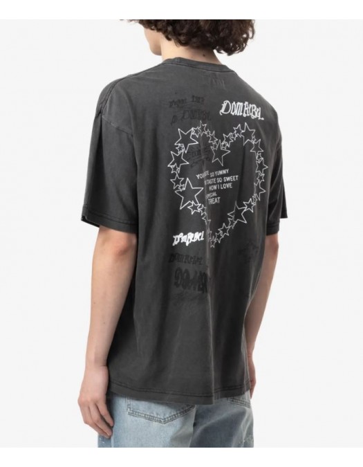 Tricou DOMREBEL, Treats Faded T-shirt in Cotton, Faded Black - TREATSTSHIRTFADEDBLACK