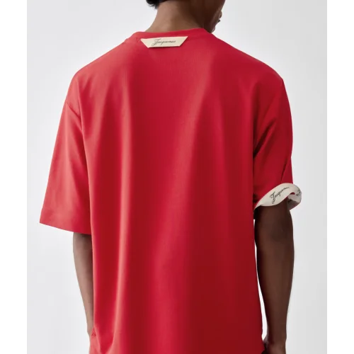 Tricou JACQUEMUS, Rond Carré T-shirt, Rosu