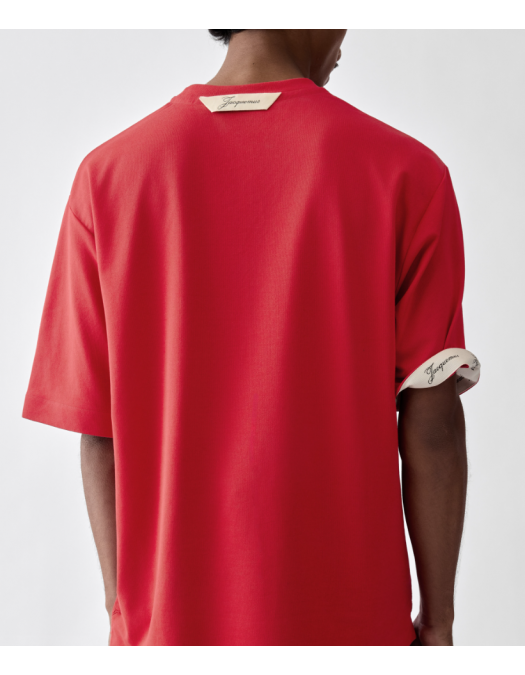Tricou JACQUEMUS, Rond Carré T-shirt, Rosu - TSM00578AJ00254470