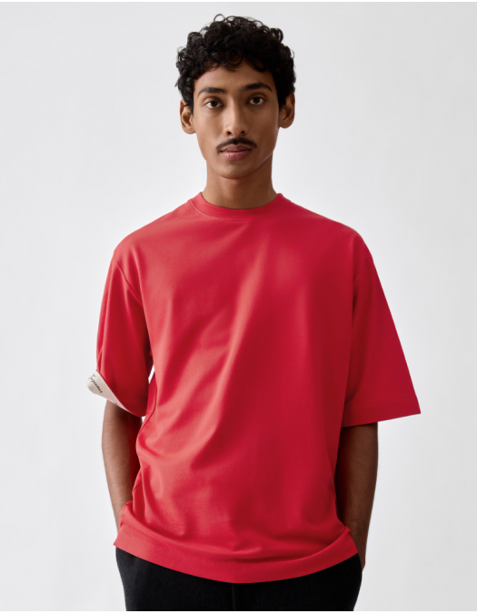Tricou JACQUEMUS, Rond Carré T-shirt, Rosu - TSM00578AJ00254470
