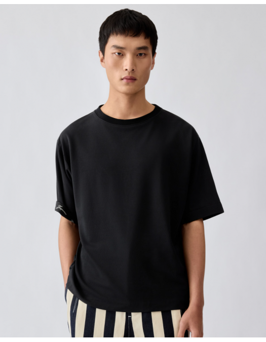 Tricou JACQUEMUS, Rond Carré T-shirt, Negru - TSM00578AJ00254990