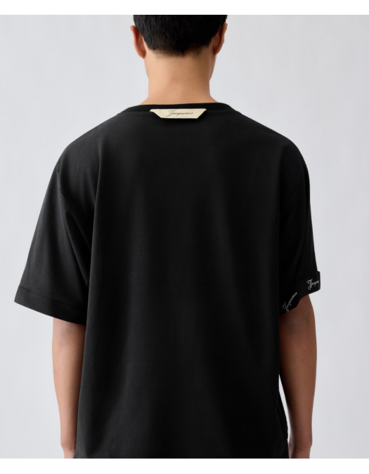 Tricou JACQUEMUS, Rond Carré T-shirt, Negru - TSM00578AJ00254990